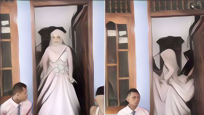 Viral Pengantin Wanita Nikah Pakai Gaun Hello&nbsp;Kitty